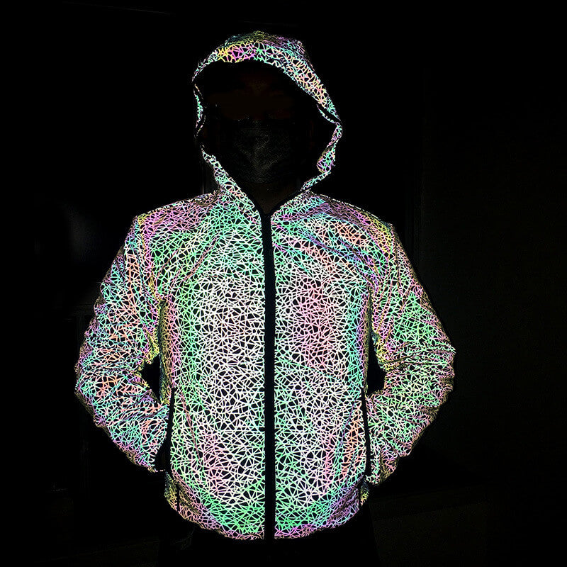 Bird's Nest Colorful Reflective Hooded Jacket | Gthic.com