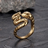 Biting Tail Snake Stainless Steel Ring | Gthic.com