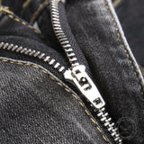 Black And Grey Color-Block Slim Straight-Leg Jeans
