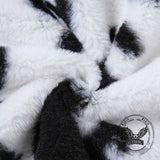 Black And White Polka Dot Plush Loose Cardigan Coat