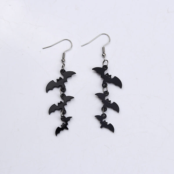 Black Bat Design Acrylic Earrings | Gthic.com
