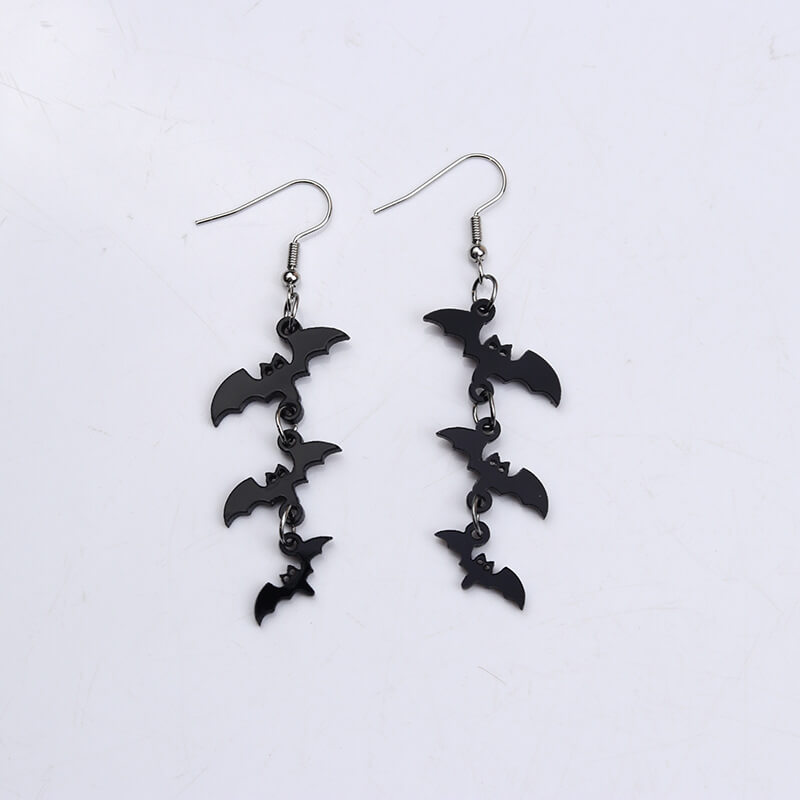Black Bat Design Acrylic Earrings | Gthic.com