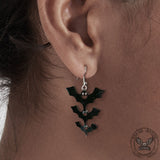 Black Bat Design Acrylic Earrings