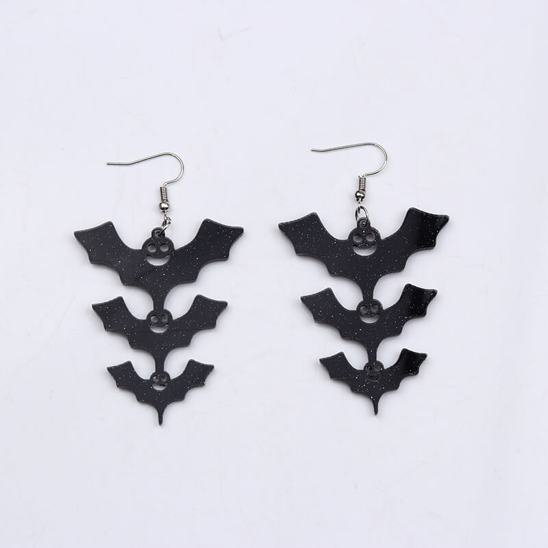 Black Bat Design Acrylic Earrings | Gthic.com