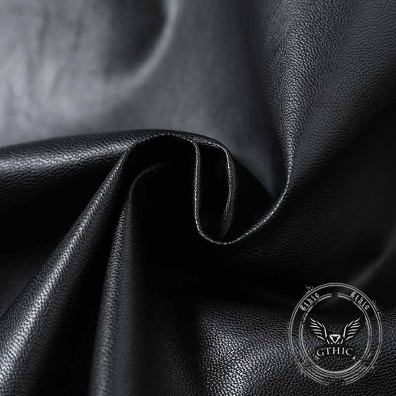 Black Biker Style Deconstructed PU Leather Jacket