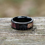 Black Camo Cross Titanium Band Ring