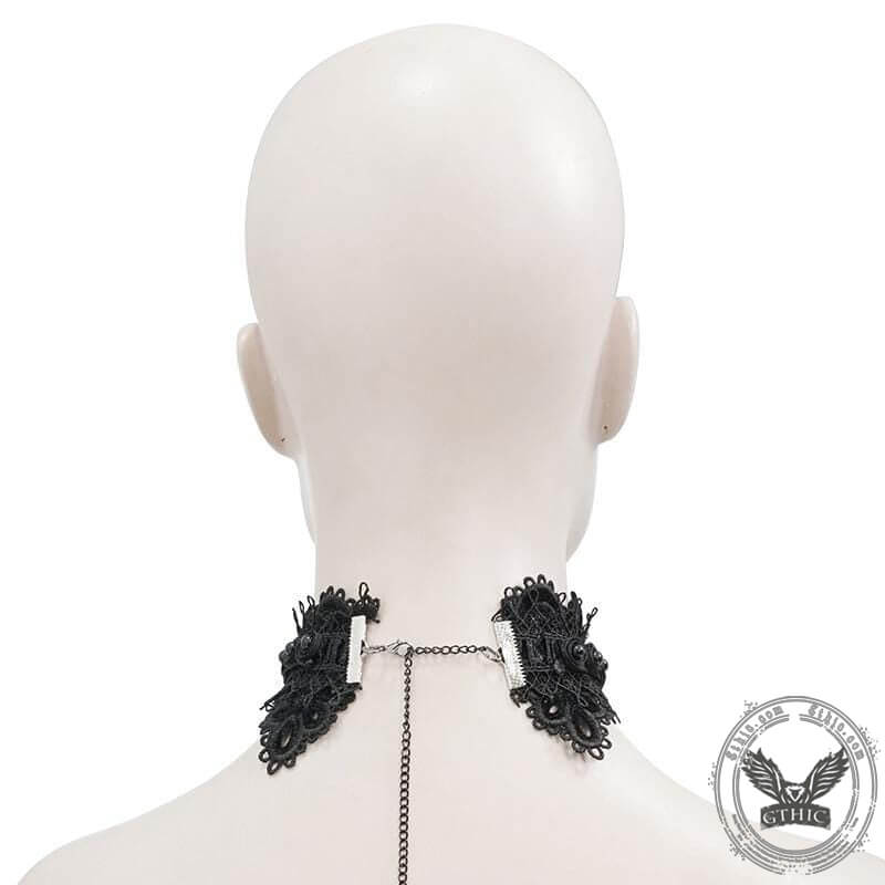 Gothic Metal Chain & Lace Choker