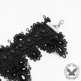 Gargantilla gótica de encaje ancho con diseño de cadena negra