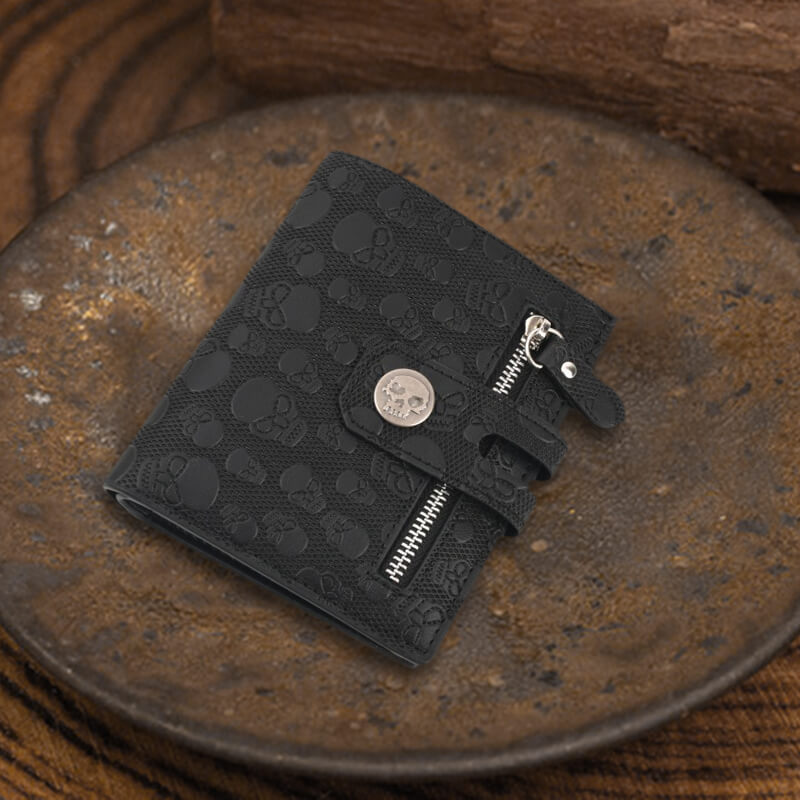 Black Crossbone Skull Multi-Purpose Punk Wallet |Gthic.com