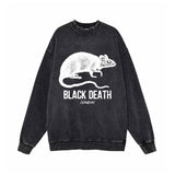 Black Death Rat Plague Vintage Vintage Washed Sweatshirt