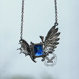 Black Devil Wings Brass Gothic Necklace