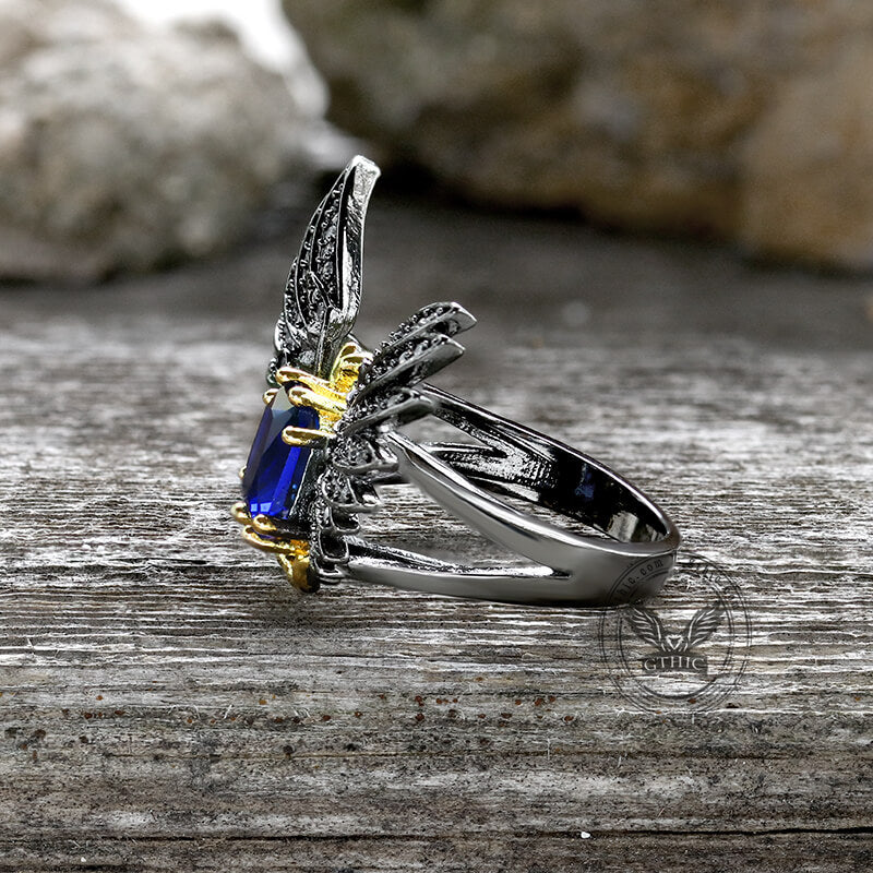 Black Devil Wings Brass Gothic Ring | Gthic.com