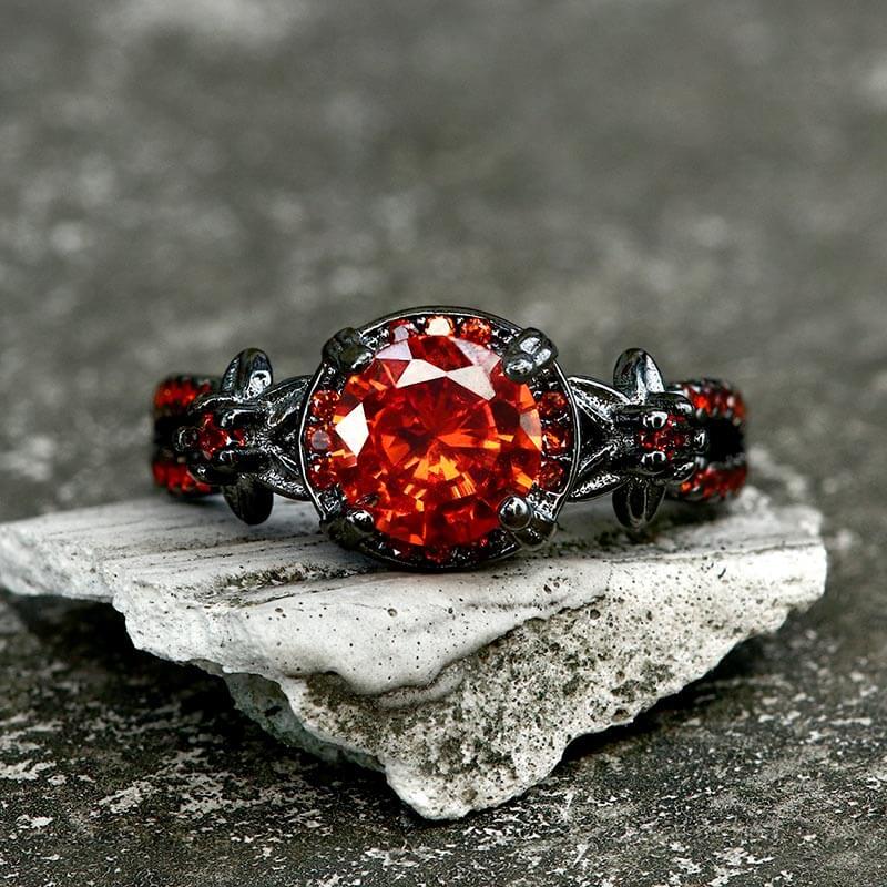 18k Rose Gold Custom Black Diamond Halo Engagement Ring #104685 - Seattle  Bellevue | Joseph Jewelry