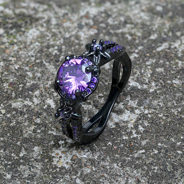 Black Diamond-Set Brass Engagement Ring – GTHIC