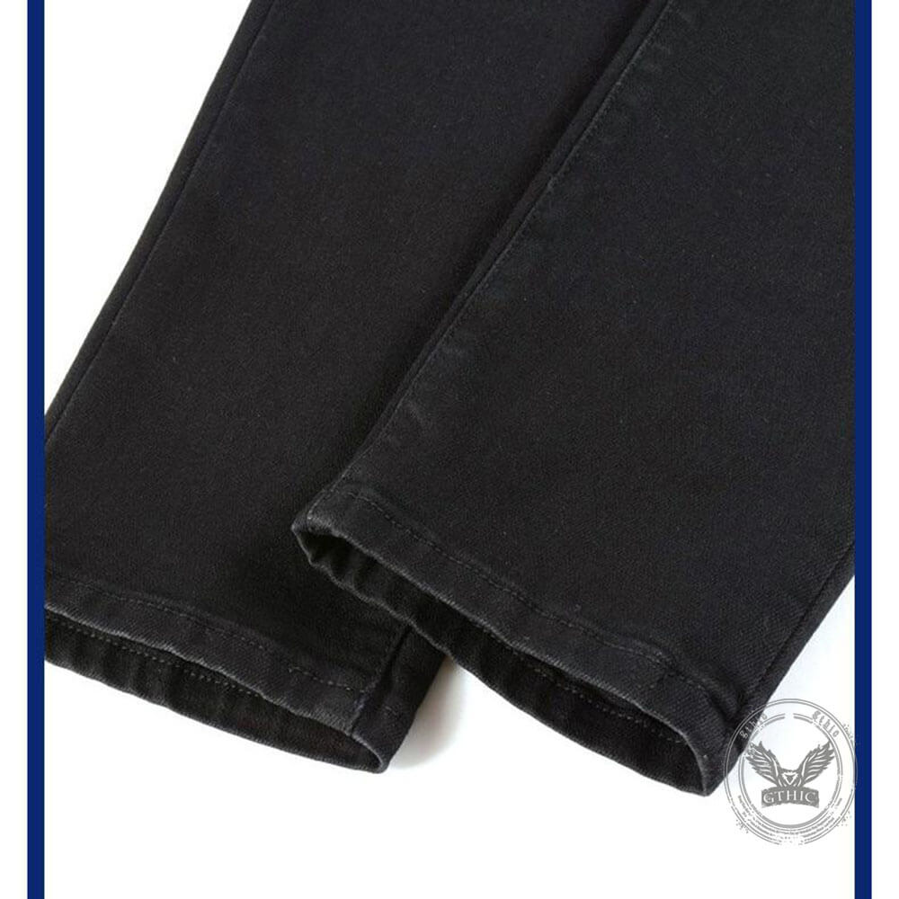 Baumwoll-Stretchhose mit Totenkopf-Graffiti-Print