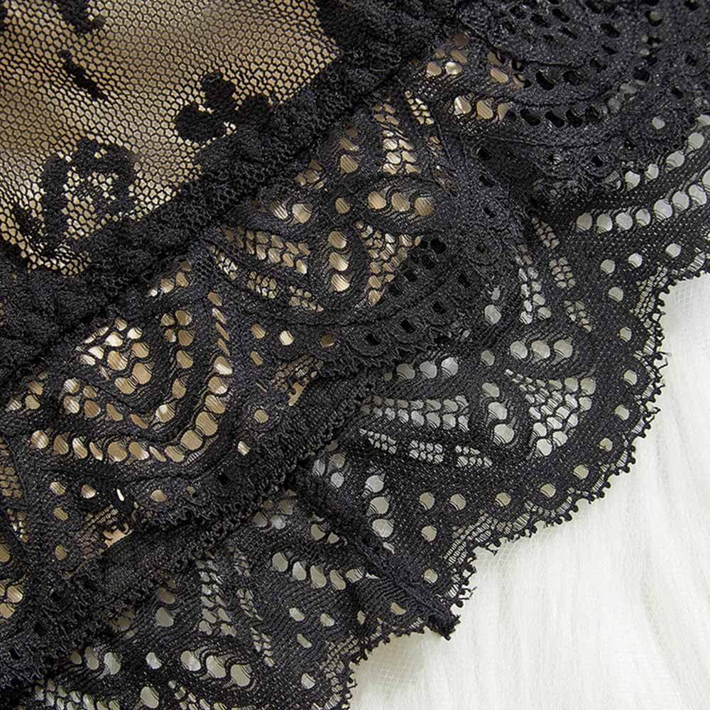 Black Embroidered See-Through Lace Halter Camisole | Gthic.com