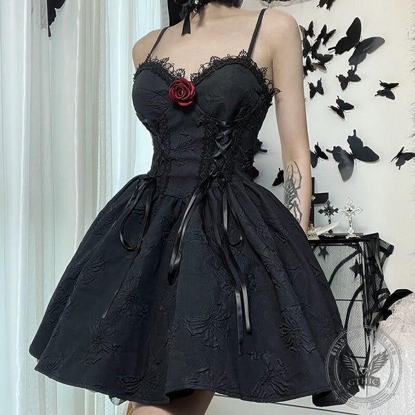 Black and Purple Gothic Corset Prom Party Dress 