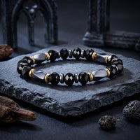A-Black crystal and hematite beads