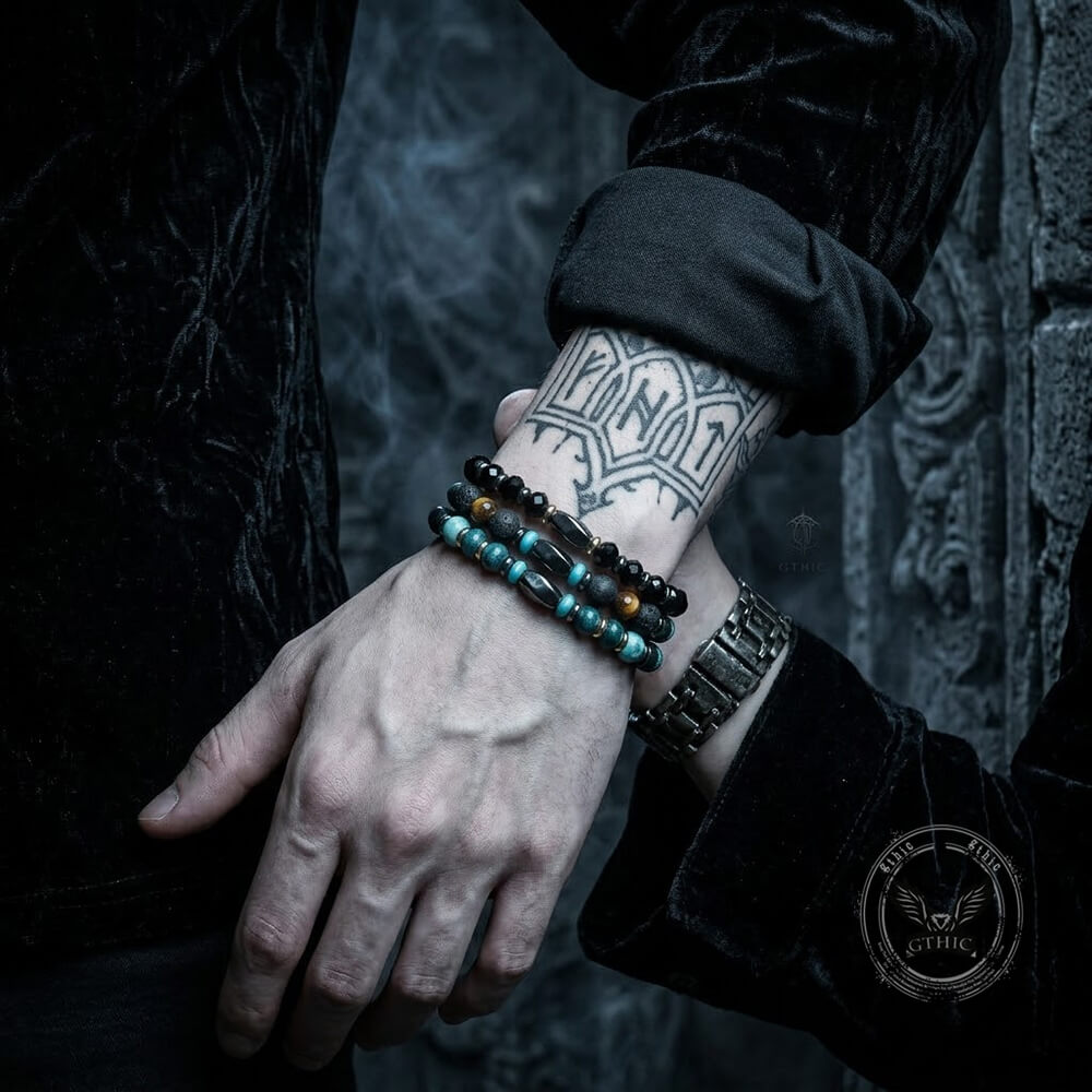 Black Hematite Stainless Steel Spacer Bead Bracelet | Gthic.com