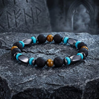 B-Black hematite/volcanic rock/tiger's eye beads