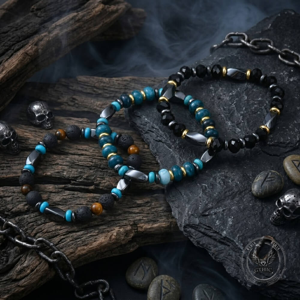 Black Hematite Stainless Steel Spacer Bead Bracelet | Gthic.com