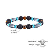 Herren-Perlenarmband aus Edelstahl mit Kreuzschädel-Motiv