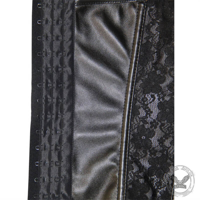 Black Lace Leather Corset Bustier | Gthic.com