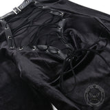 Black Lace Up Velvet Long Sleeve Bodycon Dress
