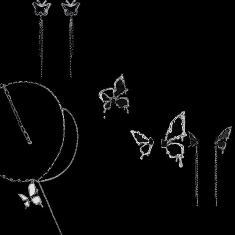 Black Liquid Butterfly Alloy Ring