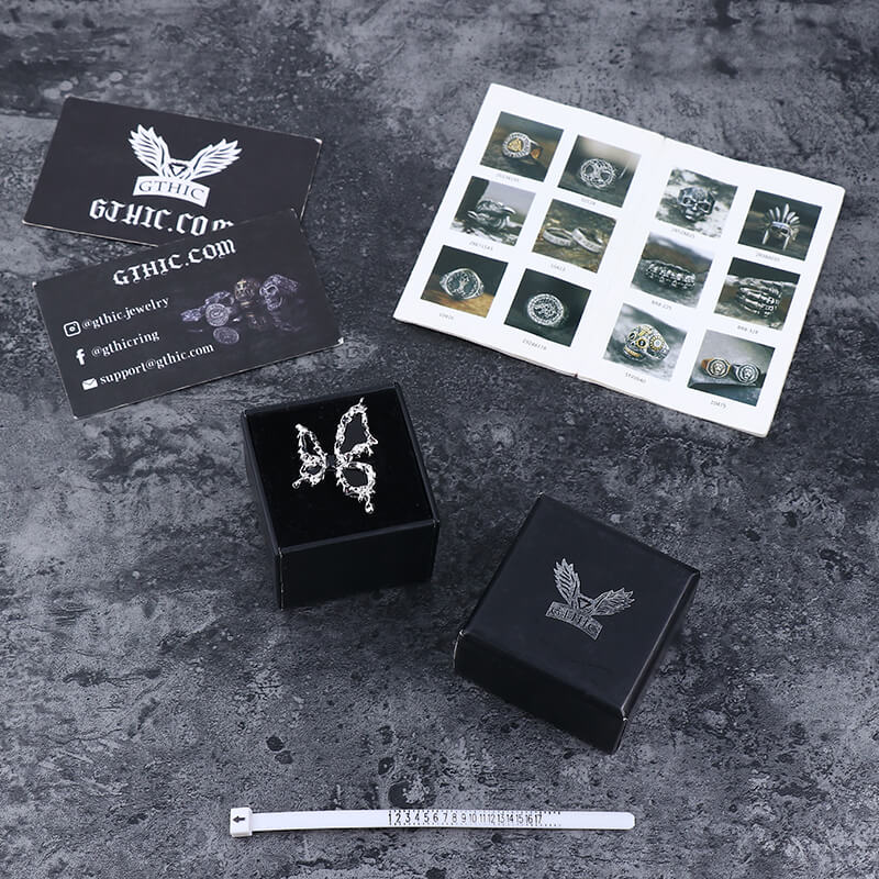 Black Liquid Butterfly Alloy Ring