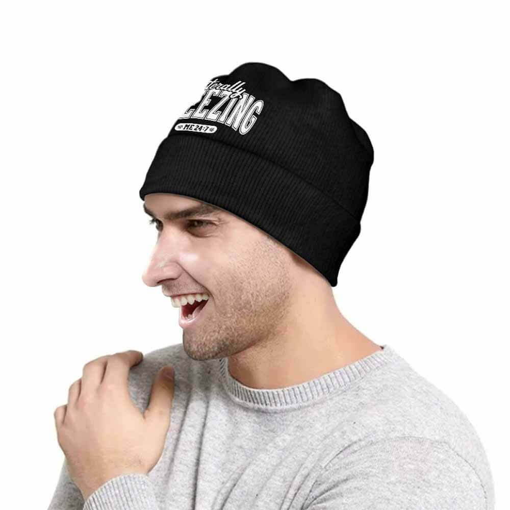 Black Literally Freezing Warm Knitted Beanie Hat