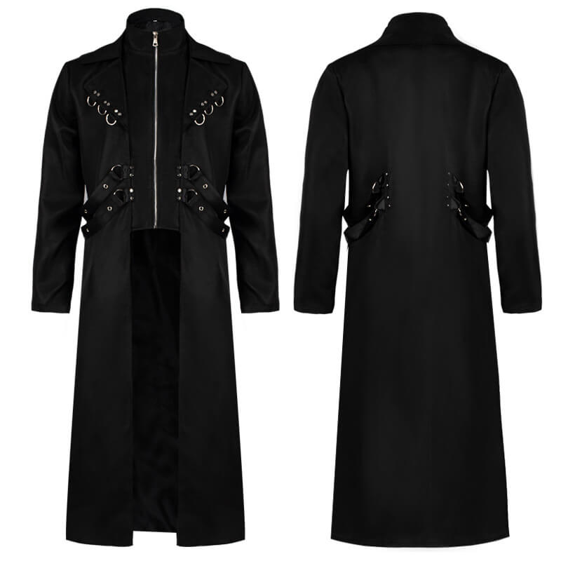 Black Long Trench Polyester Halloween Costume | Gthic.com