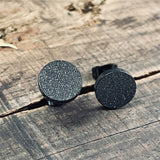 Black Minimalist Round Stainless Steel Stud Earrings | Gthic.com