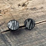 Black Minimalist Round Stainless Steel Stud Earrings | Gthic.com