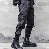 Black Multi-Pocket Loose-Fit Cargo Pants