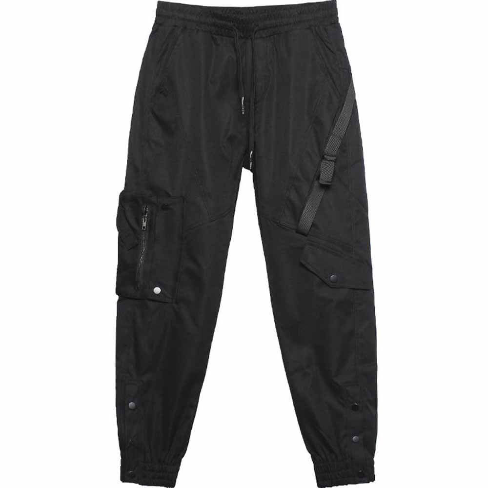 Black Multi-Pocket Loose-Fit Cargo Pants