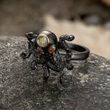 Black Octopus Brass Ring | Gthic.com
