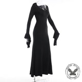 Black Polyester Mermaid Dress 01 | Gthic.com