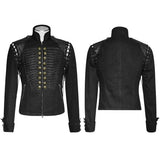 Black Punk Removable Sleeve Men's Jacket