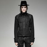 Black Punk Removable Sleeve Men's Jacket | Gthic.com