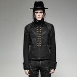 Black Punk Removable Sleeve Men's Jacket