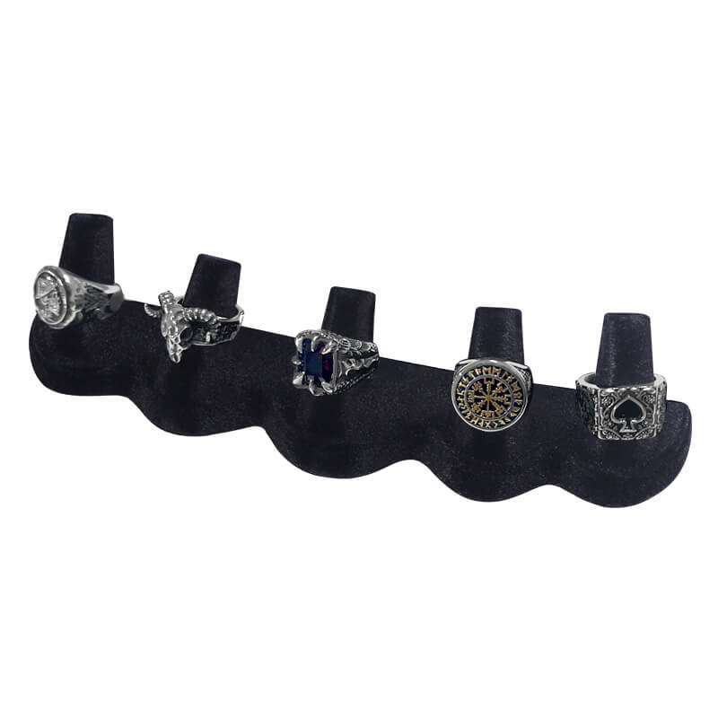 Black Resin Velvet Finger Ring Storage Display Holder | Gthic.com