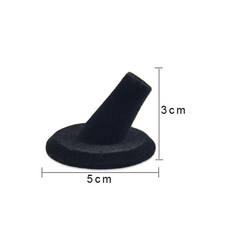 Black Resin Velvet Finger Ring Storage Display Holder