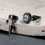 Black Roman Numeral Stainless Steel Punk Stud Earrings | Gthic.com