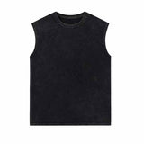 Black Simple Solid Color T-shirt Vest Top 02 | Gthic.com