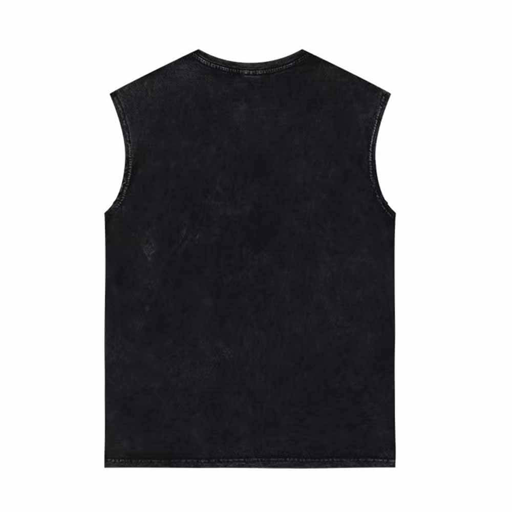 Black Simple Solid Color T-shirt Vest Top