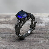 Black Skull Tribute Gem Brass Ring | Gthic.com