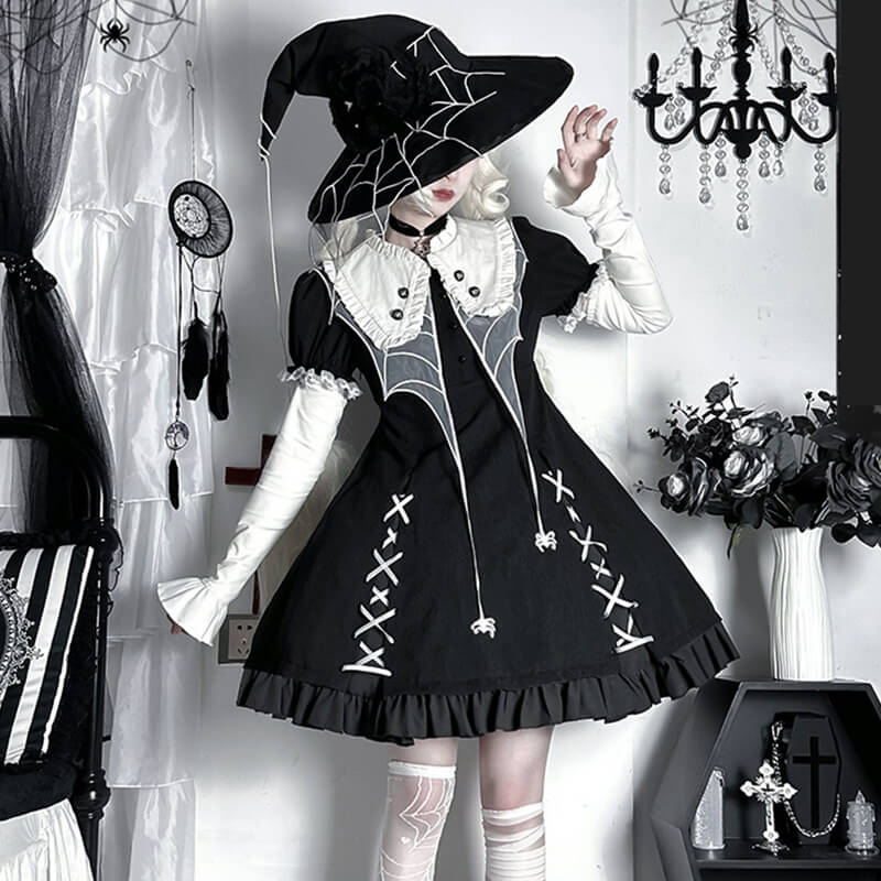 Black Spider Witch Lolita OP Dress | Gthic.com