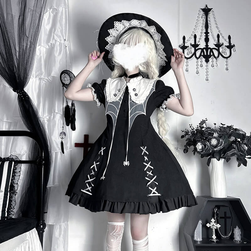 Black Spider Witch Lolita OP Dress | Gthic.com