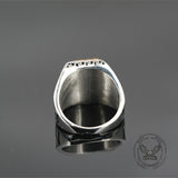 Black Stone Stainless Steel Spot Ring